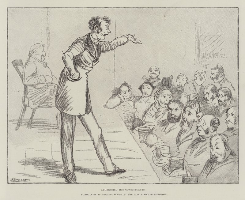 Addressing His Constituents by Randolph Caldecott