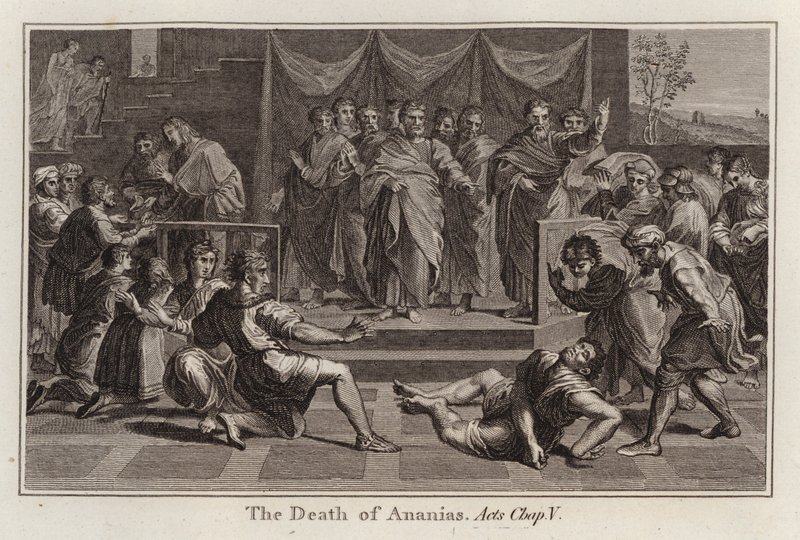 Raphael cartoon: The Death of Ananias, Acts, Chap V by after Raphael