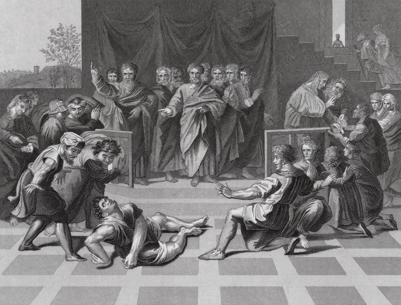 Death of Ananias by Raphael (1483 1520) (after)
