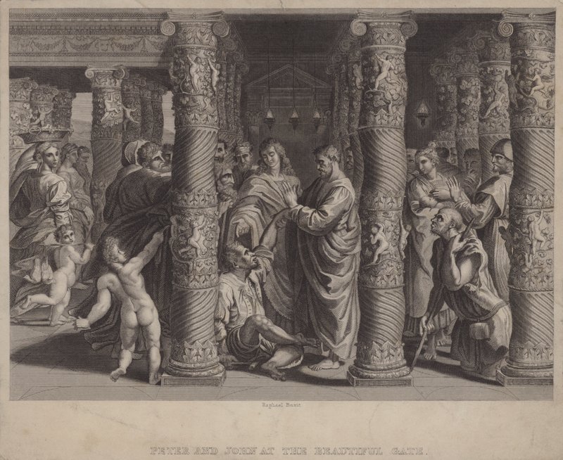 Peter and John at the Beautiful Gate by after Raphael