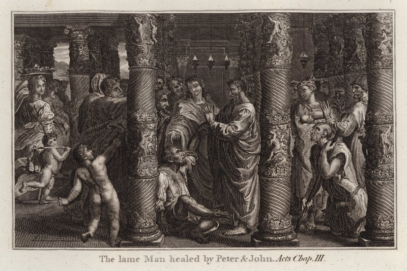 Raphael Cartoon: The Lame Man Healed by Peter and John, Acts, Chap III by after Raphael