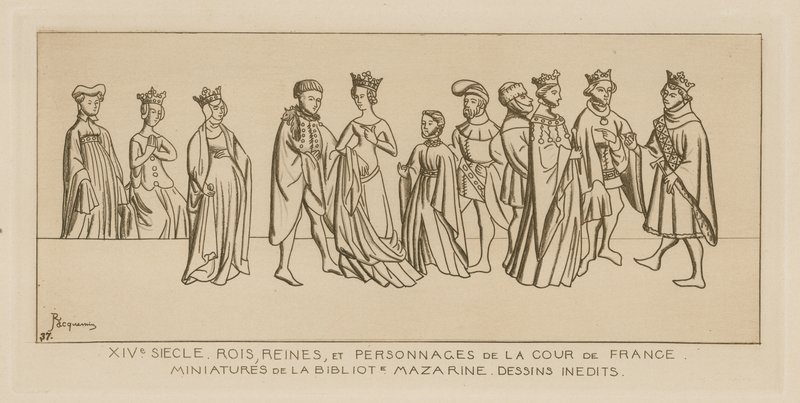 14th Century - Kings, Queens and People at Court in France by Raphael Jacquemin