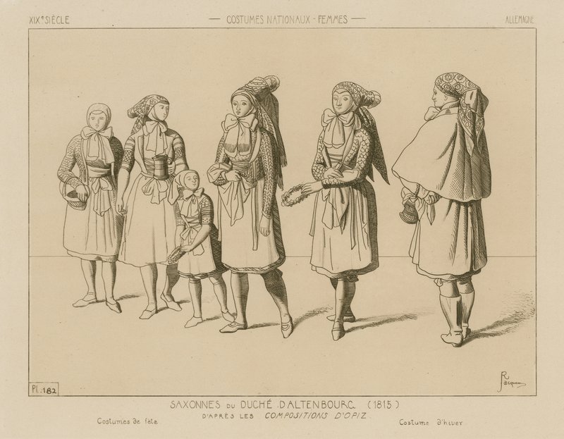 German National Costumes - Duchy of Saxe-Altenburg (1815) by Raphael Jacquemin