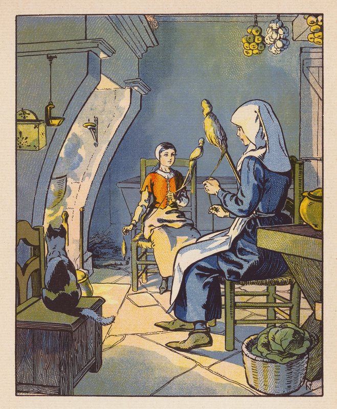 Jeanne A Domremy With Her Mother by Raymond de la Neziere