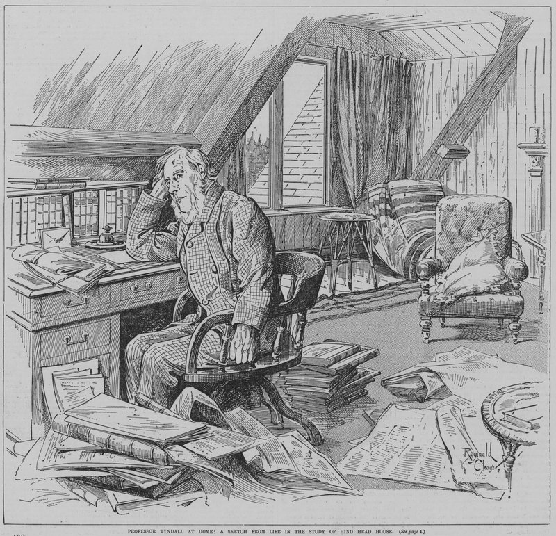 English physicist John Tyndall in his study at Hindhead House, Haslemere, Surrey by Reginald Thomas Cleaver