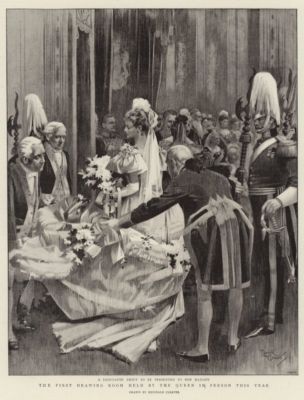 The First Drawing Room held by the Queen in Person this year by Reginald Thomas Cleaver