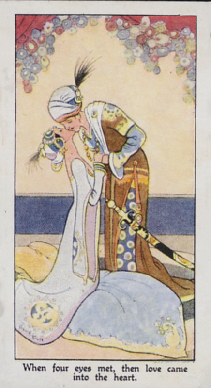 Eastern Proverb: When four eyes met, then love came into the heart by René Bull