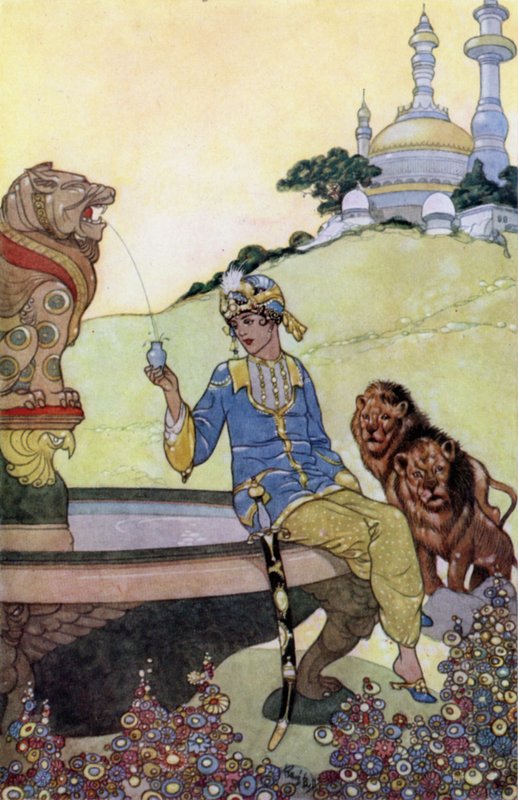 Prince Ahmed Fills his Bottle by René Bull