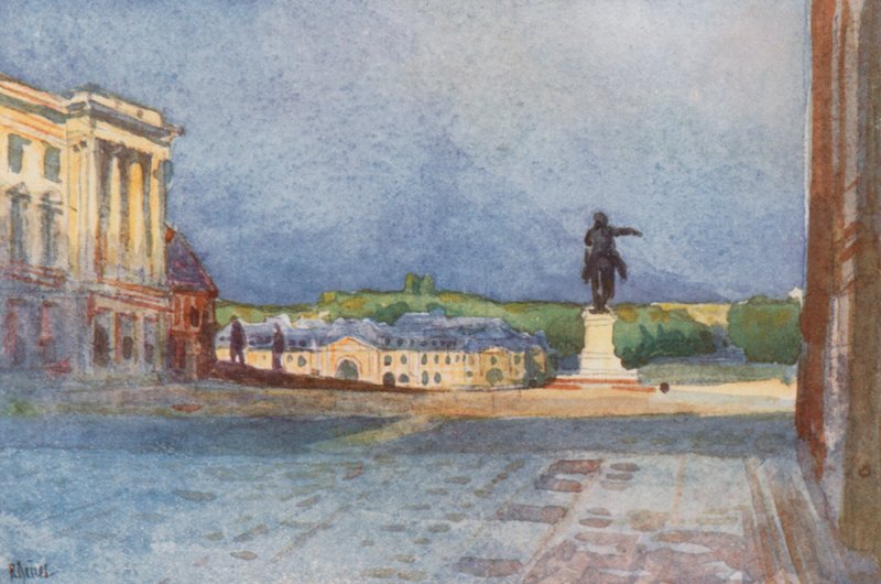 Royal Court, with Statue of Louis XIV, Versailles by Rene Binet