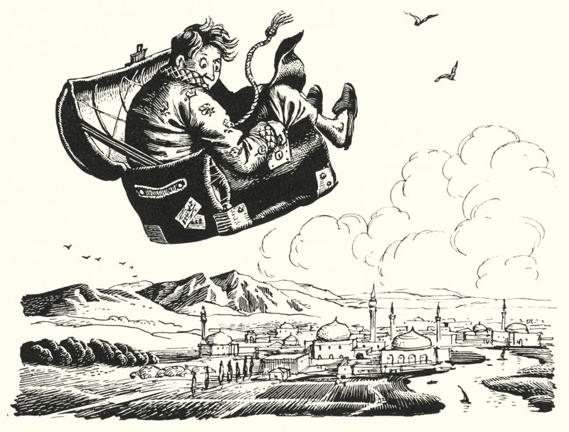 Hans Christian Andersen: The Flying Trunk by Rex (after) Whistler