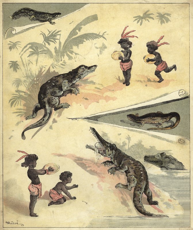 African Children Playing with Crocodiles by Richard Andre
