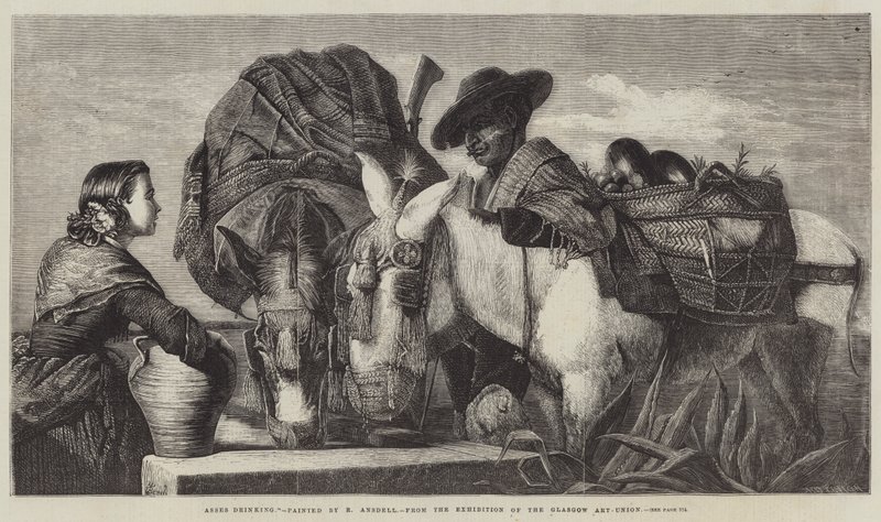 Asses Drinking by Richard Ansdell