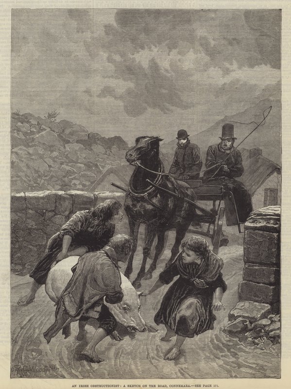 An Irish Obstructionist, a Sketch on the Road, Connemara by Richard Caton Woodville junior