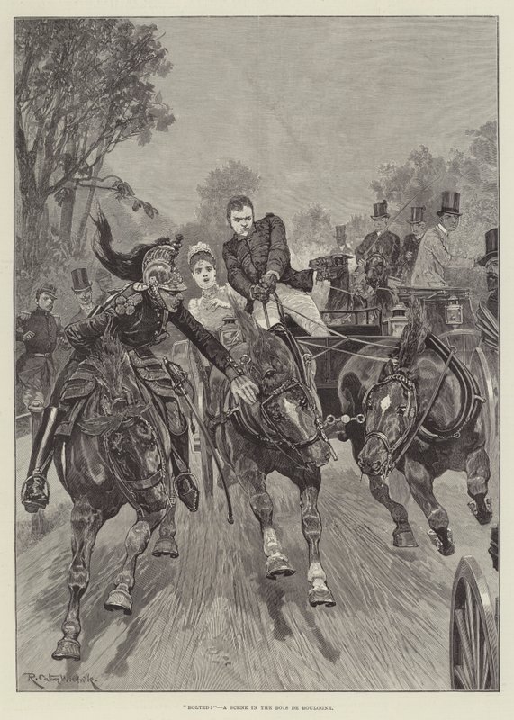 Bolted! A Scene in the Bois de Boulogne by Richard Caton Woodville junior