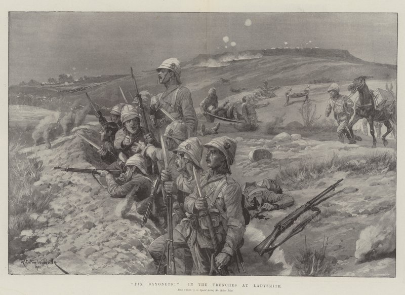 Fix Bayonets!, in the Trenches at Ladysmith by Richard Caton Woodville junior
