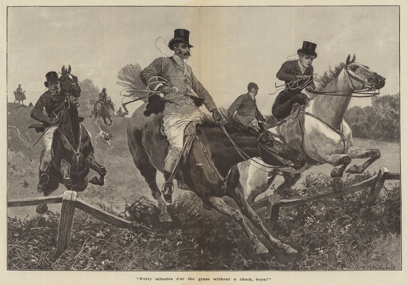 Forty Minutes Over the Grass Without a Check, Boys! by Richard Caton Woodville junior