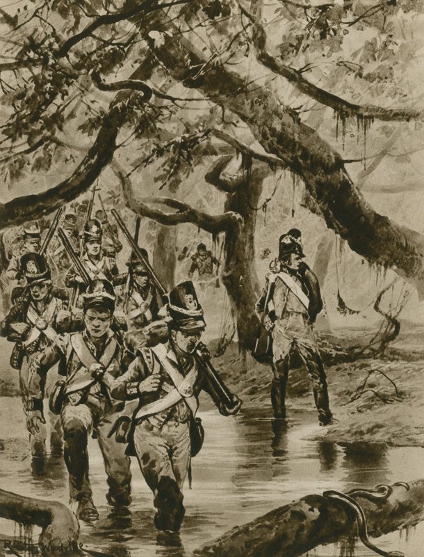 Marching through the swamps of British Guiana by Richard Caton Woodville junior