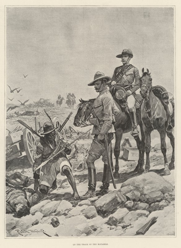 On the Track of the Matabele by Richard Caton Woodville junior