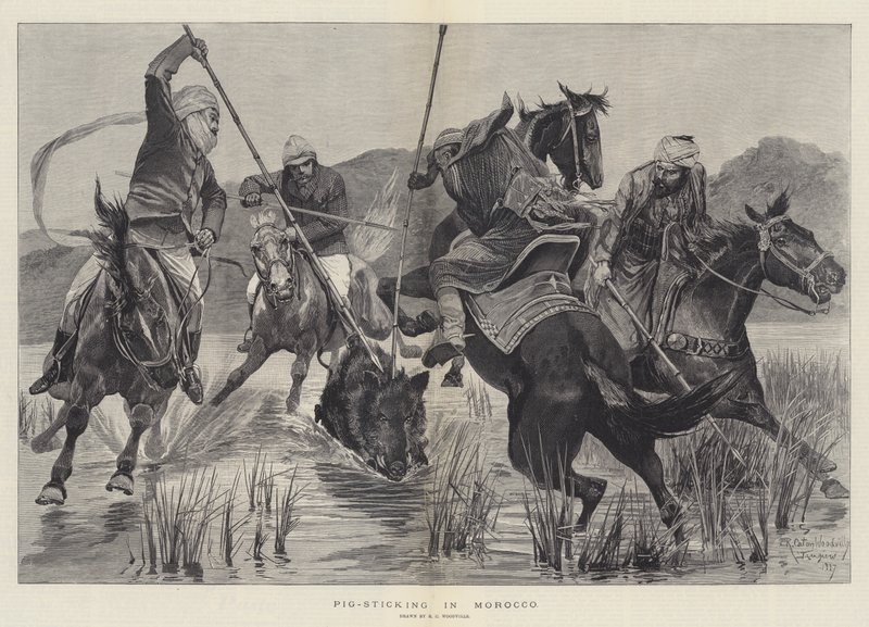 Pig-Sticking in Morocco by Richard Caton Woodville junior