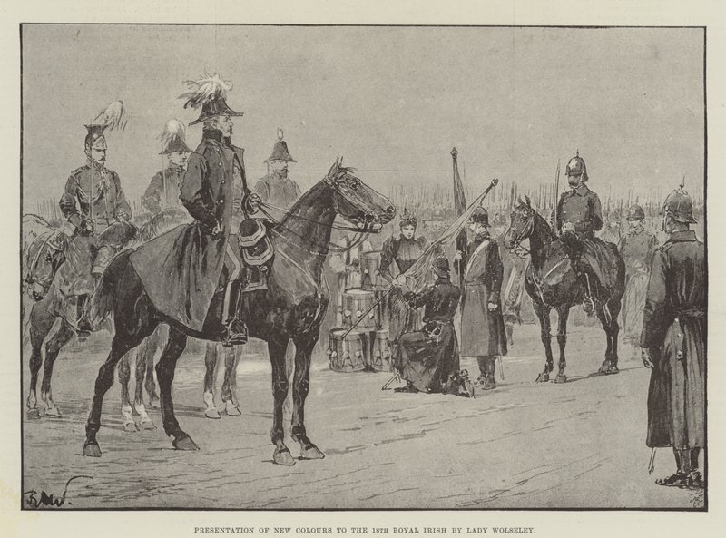 Presentation of New Colours to the 18th Royal Irish by Lady Wolseley by Richard Caton Woodville junior