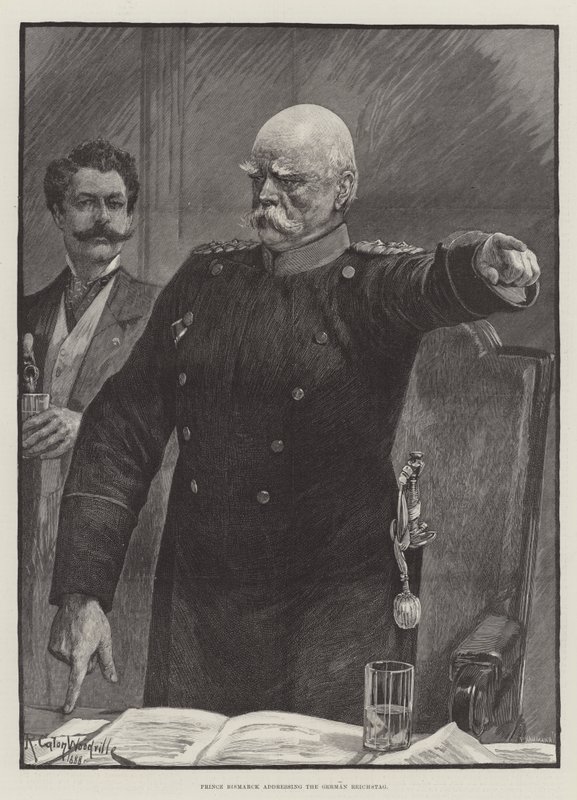 Prince Bismarck addressing the German Reichstag by Richard Caton Woodville junior