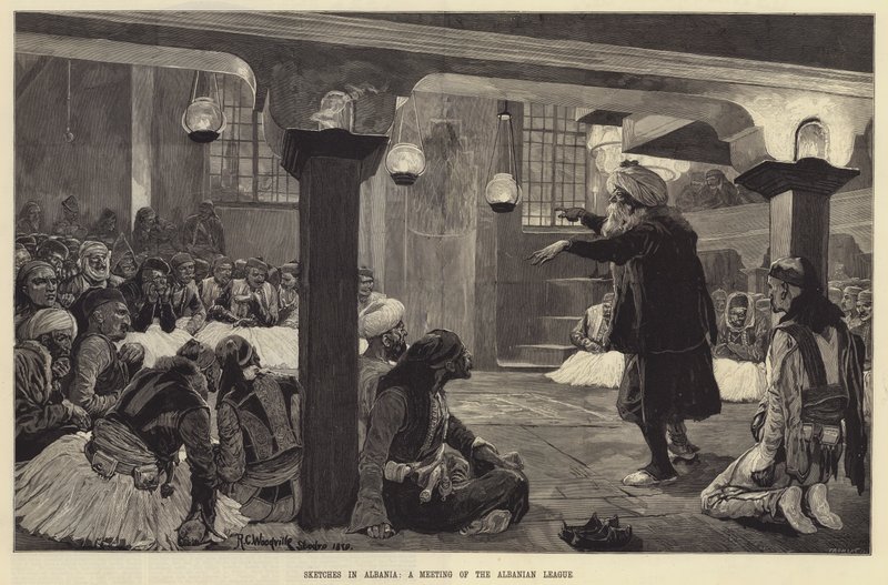 Sketches in Albania, a Meeting of the Albanian League by Richard Caton Woodville junior