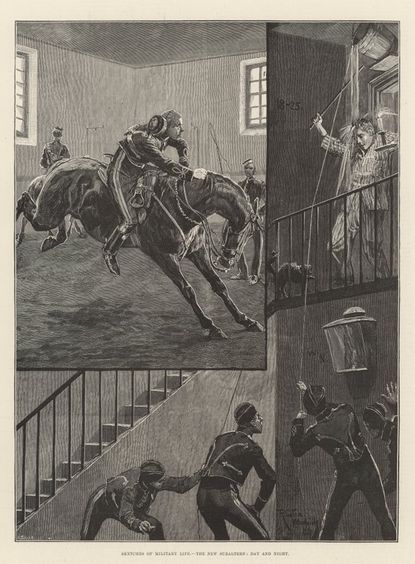 Sketches of Military Life, the New Subaltern, Day and Night by Richard Caton Woodville junior