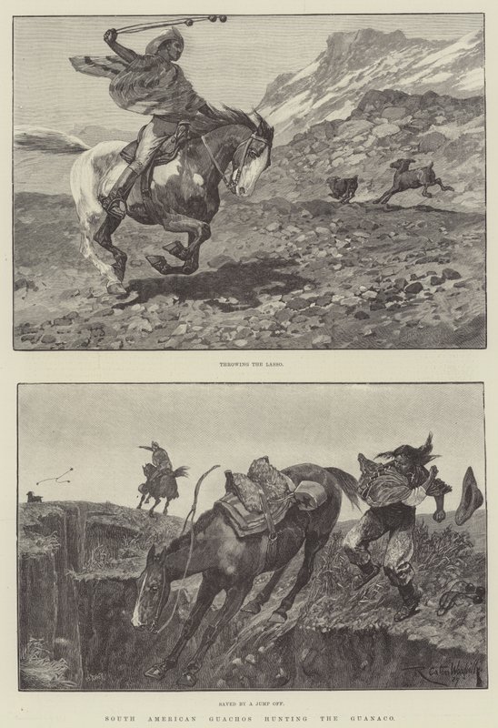 South American Gauchos Hunting the Guanaco by Richard Caton Woodville junior