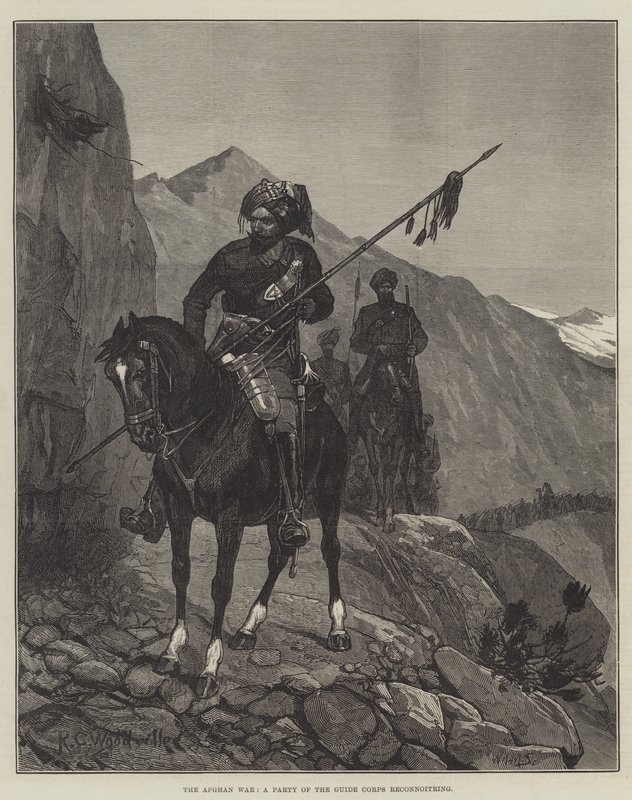 The Afghan War, a Party of the Guide Corps reconnoitring by Richard Caton Woodville junior