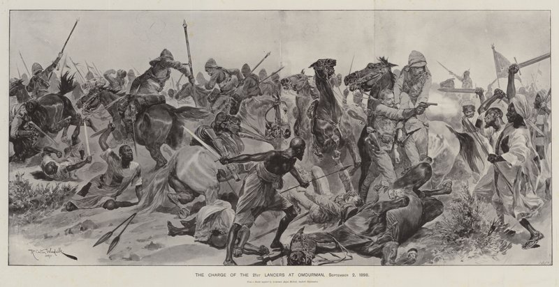 The Charge of the 21st Lancers at Omdurman, 2 September 1898 by Richard Caton Woodville junior