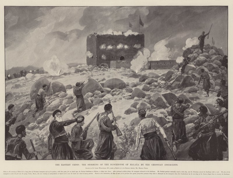 The Eastern Crisis, the Storming of the Blockhouse of Malaxa by the Christian Insurgents by Richard Caton Woodville junior