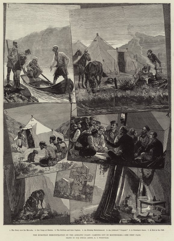 The European Demonstration on the Adriatic Coast, Camping Out in Montenegro by Richard Caton Woodville junior