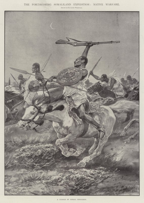 The Forthcoming Somaliland Expedition, Native Warfare by Richard Caton Woodville junior