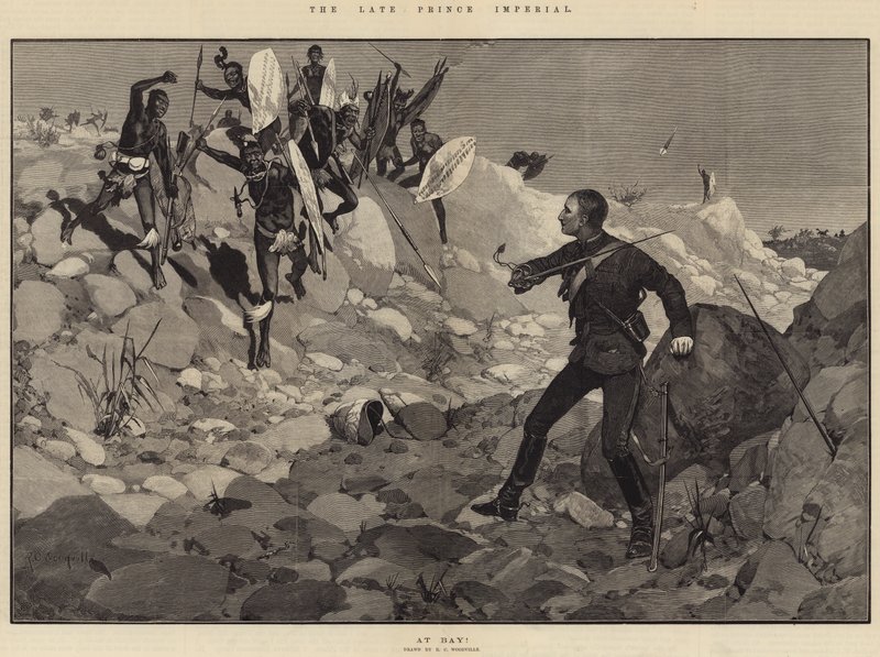 The Late Prince Imperial, at Bay! by Richard Caton Woodville junior