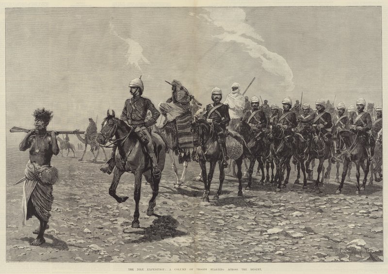 The Nile Expedition, a Column of Troops Starting Across the Desert by Richard Caton Woodville junior
