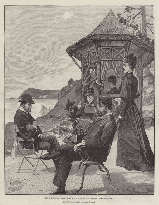 The Prince of Wales and his Family at Cap Martin, near Mentone by Richard Caton Woodville junior