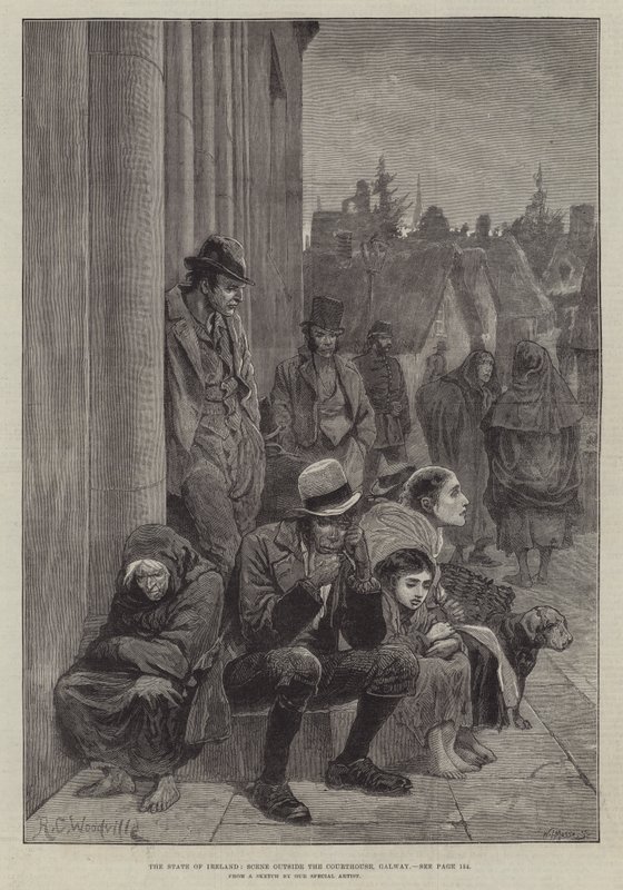 The State of Ireland, Scene Outside the Courthouse, Galway by Richard Caton Woodville junior