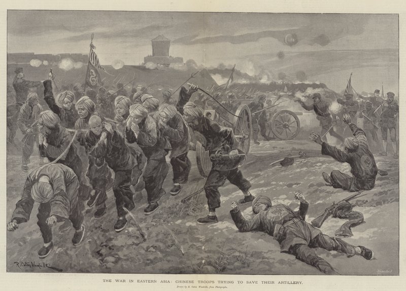 The War in Eastern Asia, Chinese Troops Trying to Save Their Artillery by Richard Caton Woodville junior