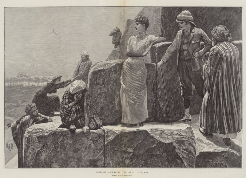 Tourists ascending the Great Pyramid by Richard Caton Woodville junior