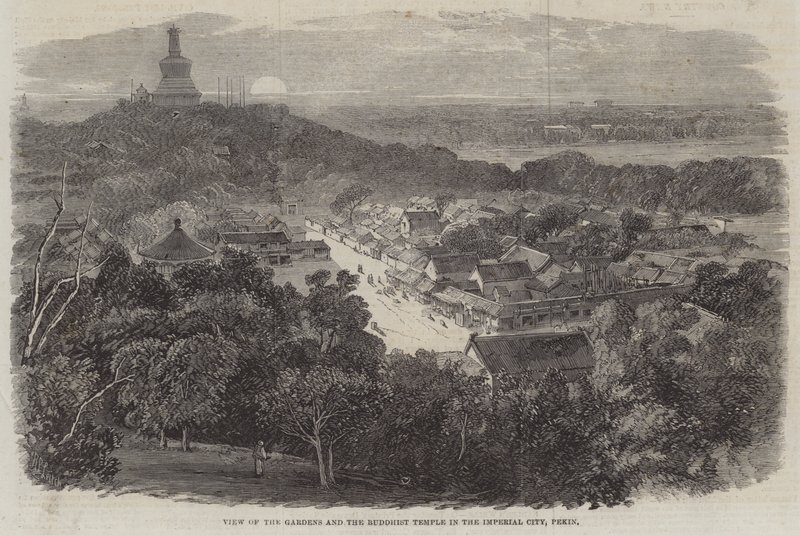 View of the Gardens and the Buddhist Temple in the Imperial City, Pekin by Richard Principal Leitch