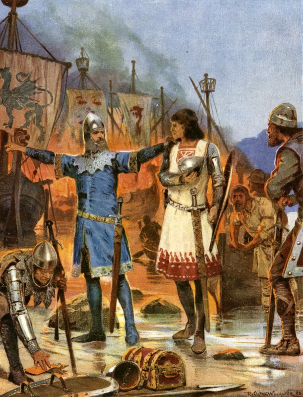 Fitzstephen Burns His Boats by Richard Caton II (after) Woodville
