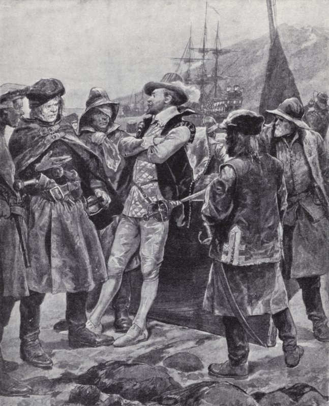 Sir Humphrey Gilbert discovering Newfoundland by Richard Caton II (after) Woodville
