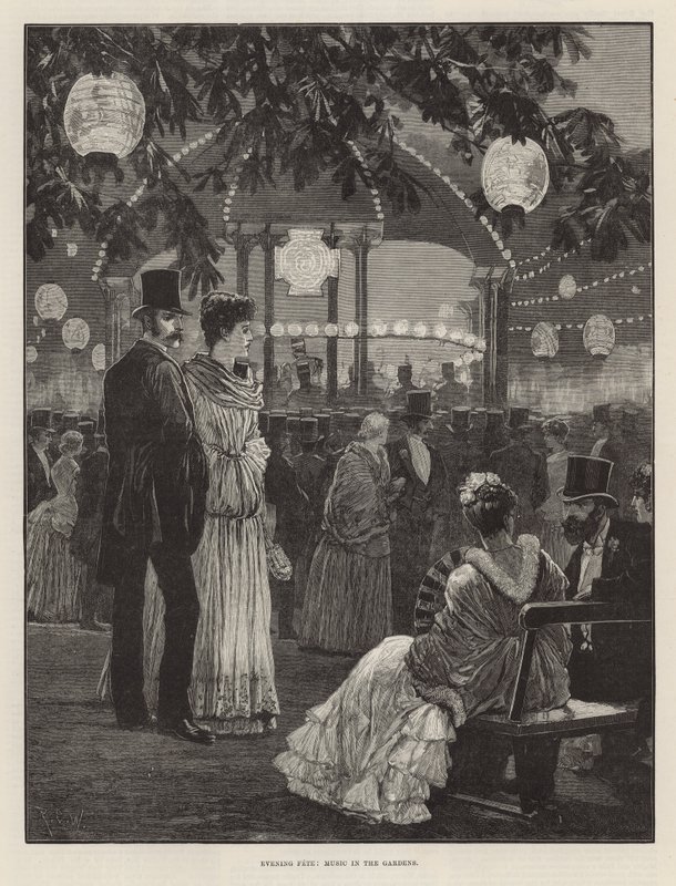 Evening Fete for the Benefit of the London Hospitals - Music in the Gardens by Richard Caton Woodville