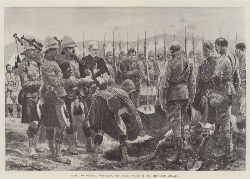 Burial of General Wauchope, the Fallen Chief of the Highland Brigade by Richard Caton Woodville junior