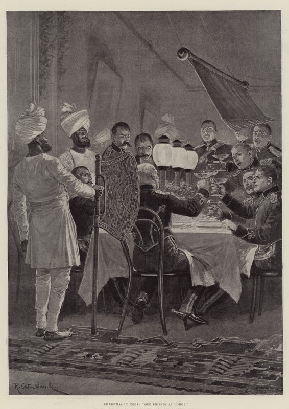 Christmas in India, Our Friends at Home! by Richard Caton Woodville junior