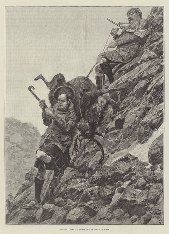 Deerstalking, a Short Cut on the Way Home by Richard Caton Woodville junior