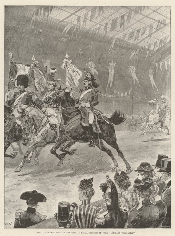 Festivities in Honour of the Russian Naval Officers in Paris, Military Tournament by Richard Caton Woodville junior