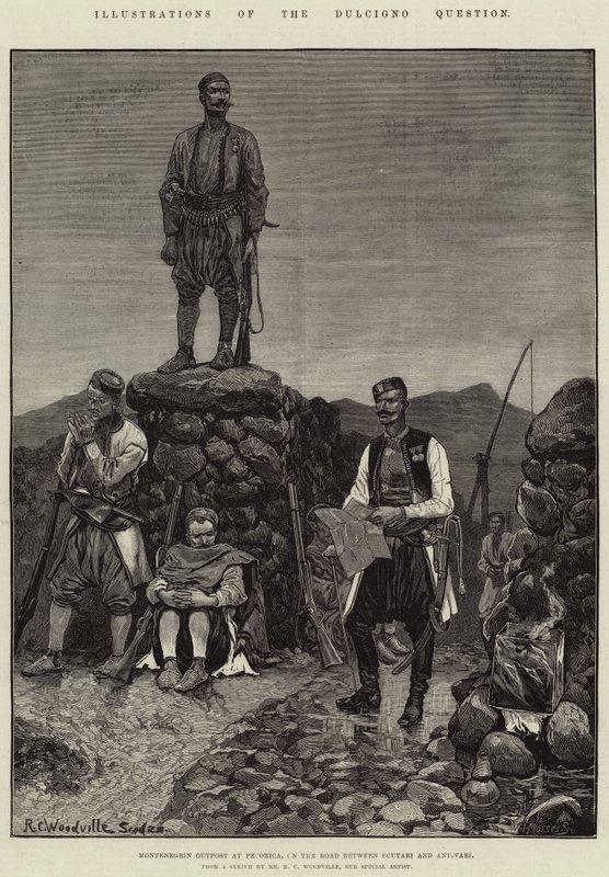 Illustrations of the Dulcigno Question, Montenegrin Outpost at Pecorica, on the Road Between Scutari and Antivari by Richard Caton Woodville junior