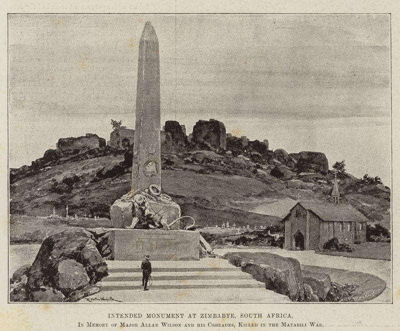 Intended Monument at Zimbabye, South Africa, in Memory of Major Allan Wilson and His Comrades, Killed in the Matabili War by Richard Caton Woodville junior