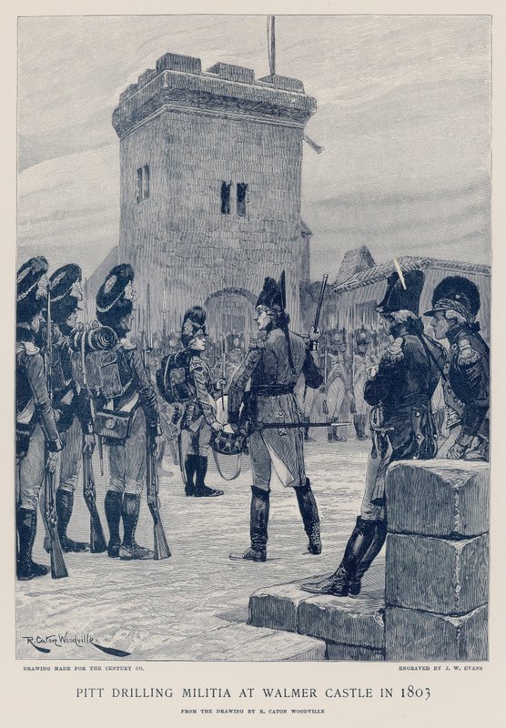 Pitt Drilling Militia at Walmer Castle in 1803 by Richard Caton Woodville junior